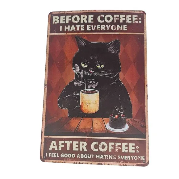 Sarcastic Coffee Metal Signs Kitchen Office Dorm Whimsical Wall Art 12x8 Inches - Picture 11 of 13